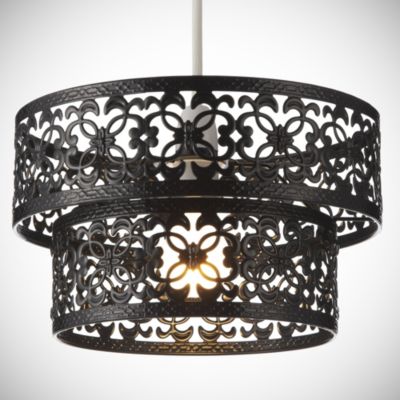 Tiered Black Metal Shade