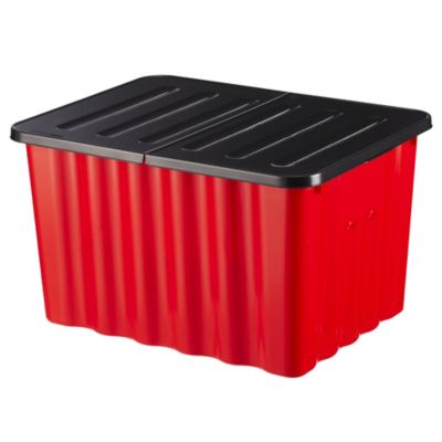 Strata Red Storage Box with Lid 28L