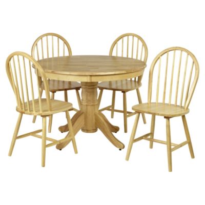 New Jersey  Round Table and 4 Windsor Chairs Natural Finish