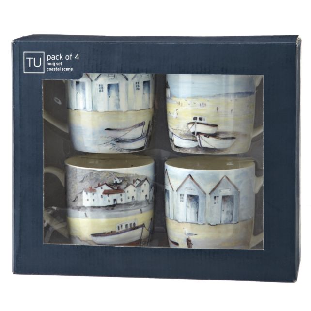 Sainsbury's porcelain dishwasher safe coastal mugs set were £15 now online £3.75 HotUKDeals
