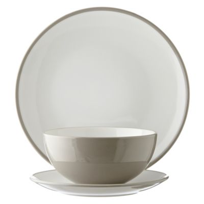 Tu 2-tone Taupe 12-piece Dinner Set