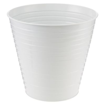 Sainsbury's White Ribbed Planter 2-pack