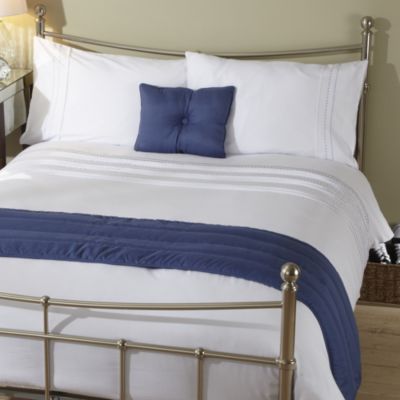 Tu Blue Embroidered Spot Bed in a Bag - includes Duvet Cover, Pillowcase, Cushion Cover and Runner