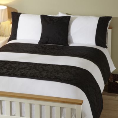 Tu Black Jacquard Bed in a Bag - includes Duvet Cover, Pillowcase, Cushion Cover and Runner