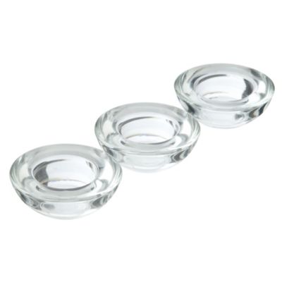 Tu Clear Glass Tealight Holders 3-pack