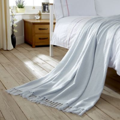 Home Collection Sky Blue Faux Mohair Throw