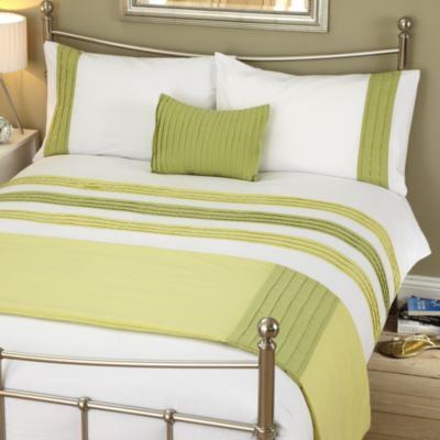 Tu Green Panel Bed in a Bag - includes Duvet Cover, Pillowcase, Cushion Cover and Runner