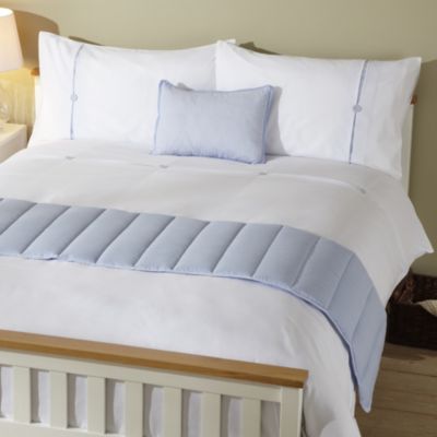 Tu Blue Ticking Stripe Bed in a Bag - includes Duvet Cover, Pillowcase, Cushion Cover and Runner
