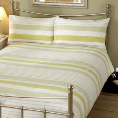 Tu Green Bold Stripe Bed Linen Set