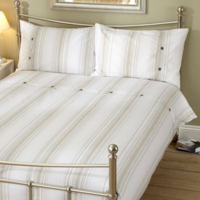Tu Neutral Fine Printed Stripe Bed Linen Set