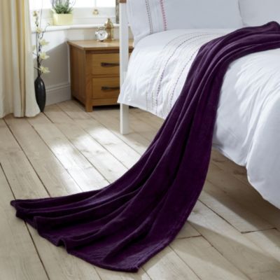 Tu Purple Supersoft Fleece Throw