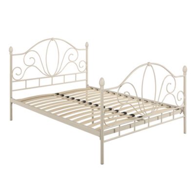 Versailles White Metal Double Bedstead