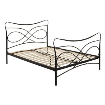 Bordeaux Black Metal Double Bedstead