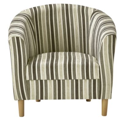 Chocolate Stripe Tub Chair