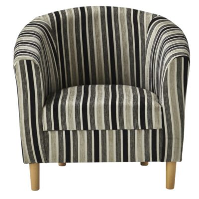 Black Stripe Tub Chair