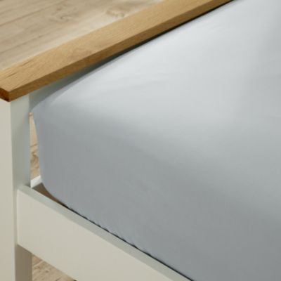 Tu Powder Blue Cotton-rich Fitted Sheet