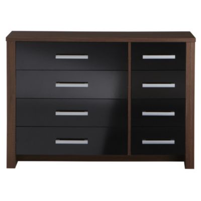 Tivoli Black High Gloss 4+4 Drawer Chest of Drawers