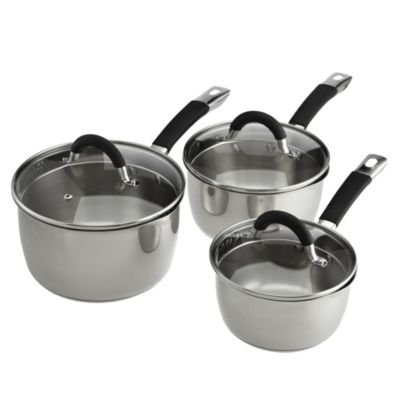 Sainsbury's Stainless Steel 3-piece Saucepan Set