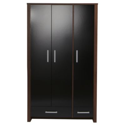 Tivoli Black High Gloss 3-door 2-drawer Wardrobe