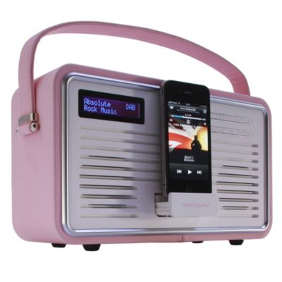 View Retro DAB Radio with iPhone Dock Pink