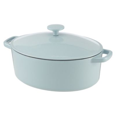 Cook's Collection Blue 5.2L Oval Cast Iron Casserole Dish