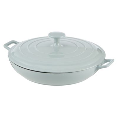 Cook's Collection Blue 3L Cast Iron Shallow Casserole Dish