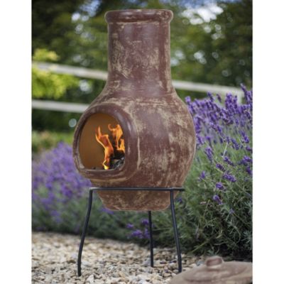 La Hacienda Mottled Red Medium Clay Chimenea