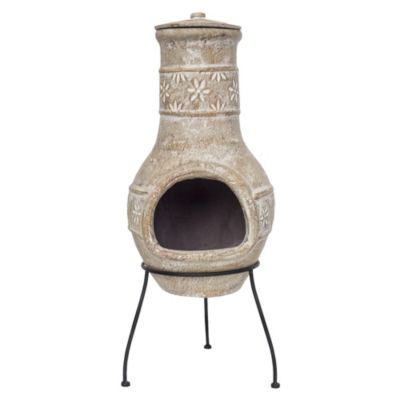 La Hacienda Star Flower Medium Clay Chimenea