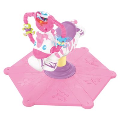 Fisher-Price Bounce and Spin Zebra Pink