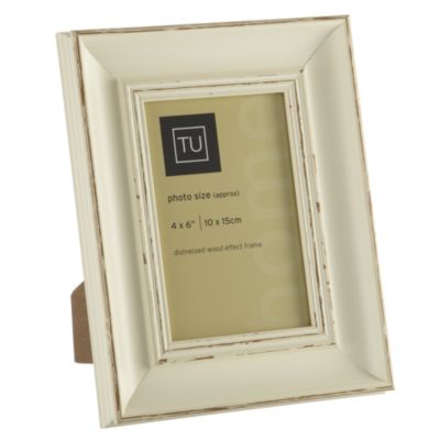 Tu Cream Distressed Wood Effect Frame 4x6"