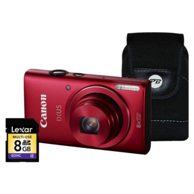 Canon Ixus 140 HS Red Camera Kit inc 8GB SD Card and Case