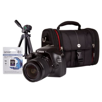 Canon 1100D EOS Digital SLR 12 Megapixel 18-55mm Lens Compact System Camera with 18-55mm Non IS Lens, Desktop Tripod, SLR Bag and 8GB SD Card