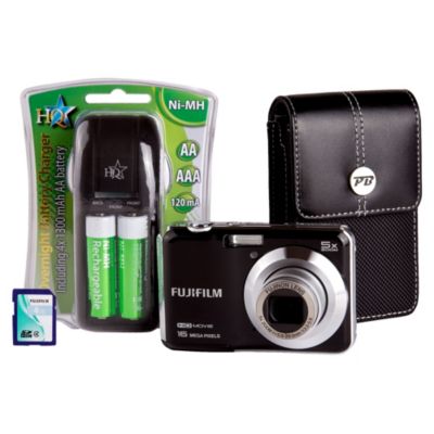 Fujifilm FinePix AX650 16 Megapixel 5x Zoom Black Camera with 4GB SD Card and Case